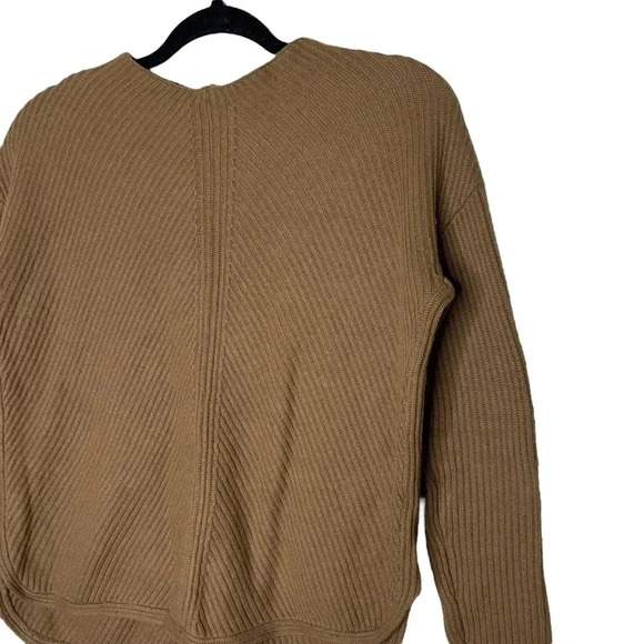 Aritzia Babaton Tan Chalmers Wool Linen Ribbed Long Sleeve Sweater Size XS - Picture 7 of 10